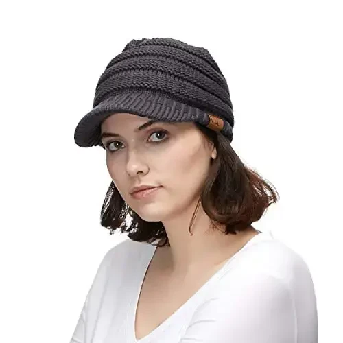 C.C Hatsandscarf Exclusives Women's Ribbed Knit Hat with Brim (YJ-131)(YJ-2023) - 5