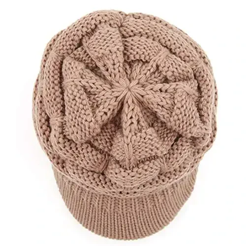 C.C Hatsandscarf Exclusives Women's Ribbed Knit Hat with Brim (YJ-131)(YJ-2023) - CHEVEUX CORP. (1)