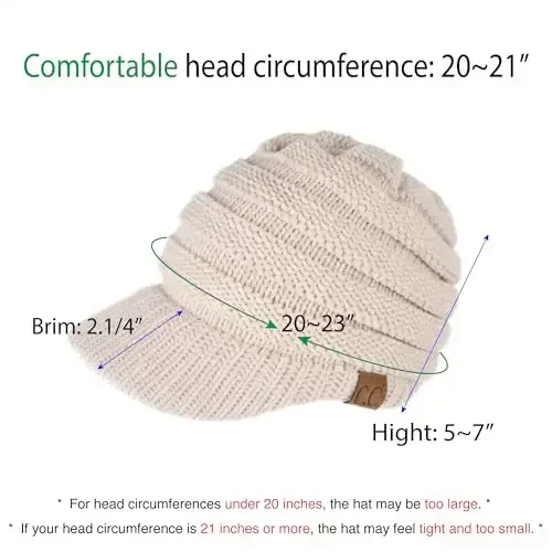C.C Hatsandscarf Exclusives Women's Ribbed Knit Hat with Brim (YJ-131)(YJ-2023) - 4