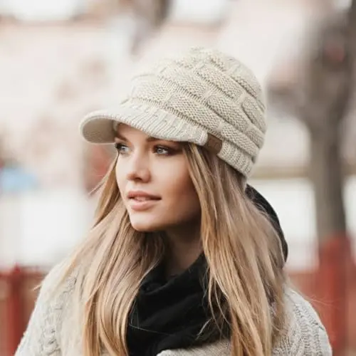 C.C Hatsandscarf Exclusives Women's Ribbed Knit Hat with Brim (YJ-131)(YJ-2023) - 3