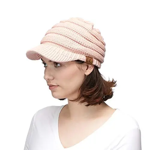C.C Hatsandscarf Exclusives Women's Ribbed Knit Hat with Brim (YJ-131)(YJ-2023) - 3