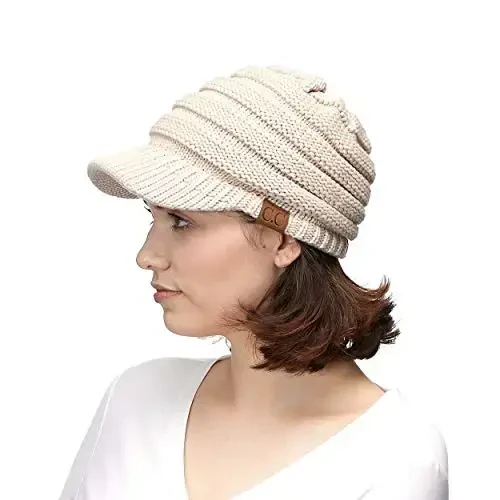 C.C Hatsandscarf Exclusives Women's Ribbed Knit Hat with Brim (YJ-131)(YJ-2023) - 5