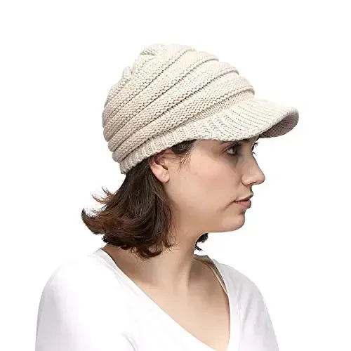 C.C Hatsandscarf Exclusives Women's Ribbed Knit Hat with Brim (YJ-131)(YJ-2023) - 6