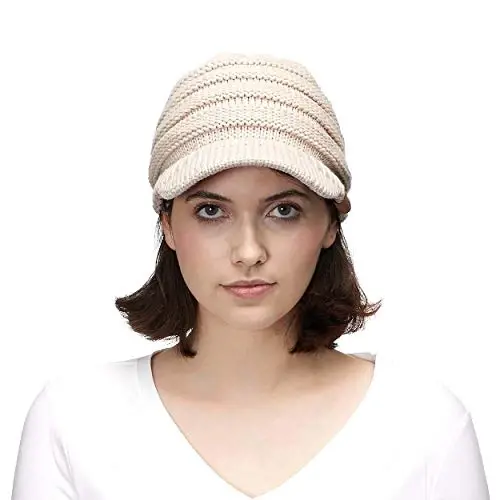 C.C Hatsandscarf Exclusives Women's Ribbed Knit Hat with Brim (YJ-131)(YJ-2023) - 4