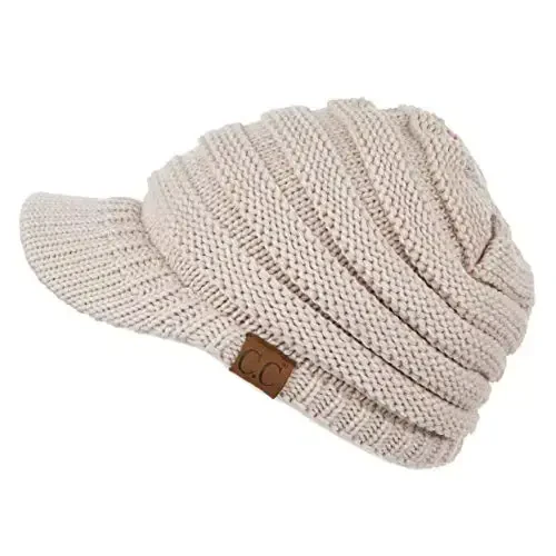 C.C Hatsandscarf Exclusives Women's Ribbed Knit Hat with Brim (YJ-131)(YJ-2023) 