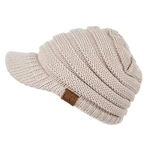 C.C Hatsandscarf Exclusives Women's Ribbed Knit Hat with Brim (YJ-131)(YJ-2023) - C.C
