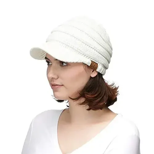 C.C Hatsandscarf Exclusives Women's Ribbed Knit Hat with Brim (YJ-131)(YJ-2023) - 3