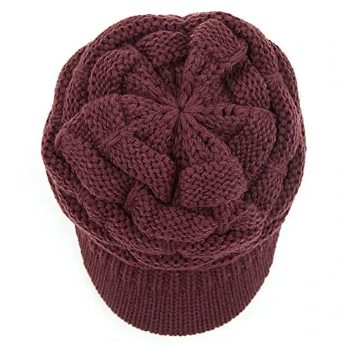 C.C Hatsandscarf Exclusives Women's Ribbed Knit Hat with Brim (YJ-131)(YJ-2023) - C.C (1)