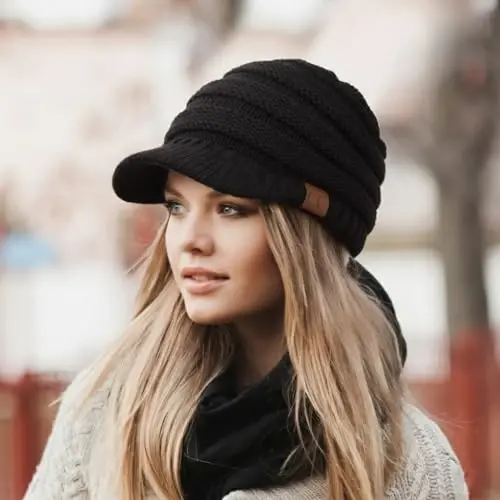 C.C Hatsandscarf Exclusives Women's Ribbed Knit Hat with Brim (YJ-131)(YJ-2023) - 5