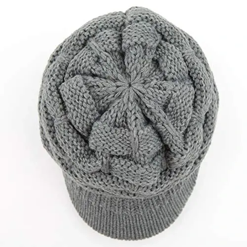 C.C Hatsandscarf Exclusives Women's Ribbed Knit Hat with Brim (YJ-131)(YJ-2023) - CHEVEUX CORP. (1)