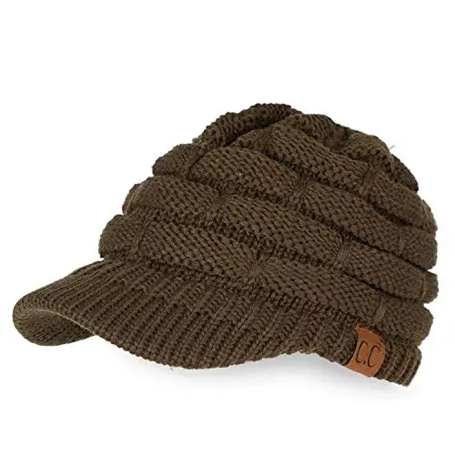 C.C Hatsandscarf Exclusives Women's Ribbed Knit Hat with Brim (YJ-131)(YJ-2023) - 1