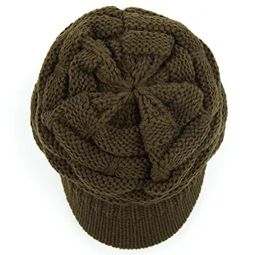 C.C Hatsandscarf Exclusives Women's Ribbed Knit Hat with Brim (YJ-131)(YJ-2023) - CHEVEUX CORP. (1)