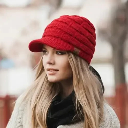 C.C Hatsandscarf Exclusives Women's Ribbed Knit Hat with Brim (YJ-131)(YJ-2023) - 3