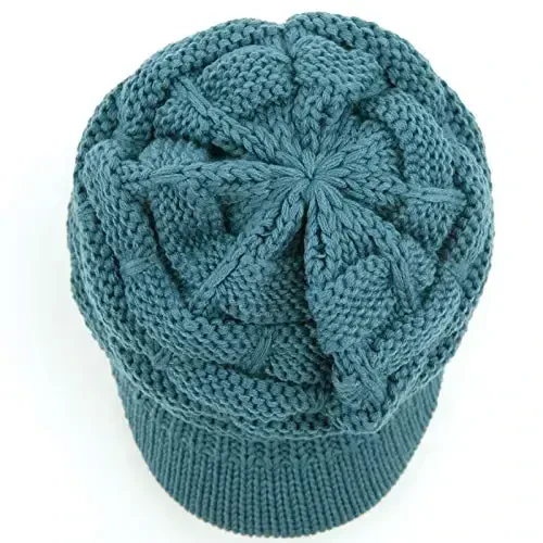 C.C Hatsandscarf Exclusives Women's Ribbed Knit Hat with Brim (YJ-131)(YJ-2023) - CHEVEUX CORP. (1)