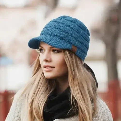 C.C Hatsandscarf Exclusives Women's Ribbed Knit Hat with Brim (YJ-131)(YJ-2023) - 3