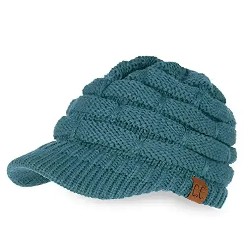 C.C Hatsandscarf Exclusives Women's Ribbed Knit Hat with Brim (YJ-131)(YJ-2023) - CHEVEUX CORP.