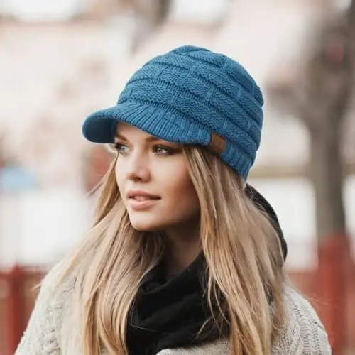 C.C Hatsandscarf Exclusives Women's Ribbed Knit Hat with Brim (YJ-131)(YJ-2023) - 3