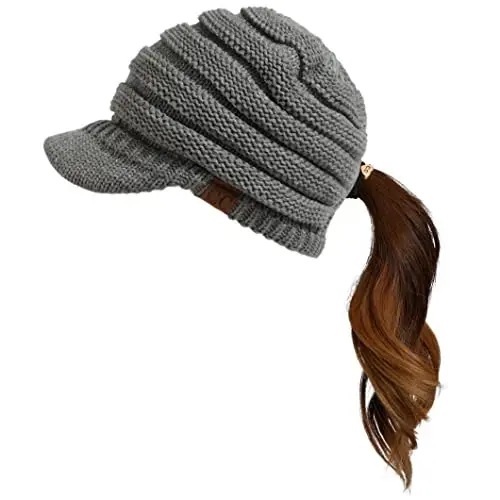 C.C Hatsandscarf Exclusives Kadın Siperlikli Fitilli Örgü Bere (YJ-131)(YJ-2023) - 1