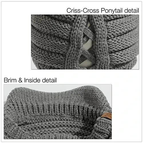 C.C Hatsandscarf Exclusives Kadın Siperlikli Fitilli Örgü Bere (YJ-131)(YJ-2023) - C.C (1)