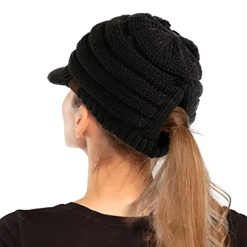 C.C Hatsandscarf Exclusives Kadın Siperlikli Fitilli Örgü Bere (YJ-131)(YJ-2023) - 5