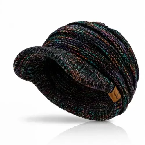 C.C Hatsandscarf Exclusives Kadın Siperlikli Fitilli Örgü Bere (YJ-131)(YJ-2023) - C.C (1)