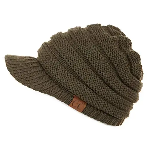 C.C Hatsandscarf Exclusives Women's Ribbed Knit Hat with Brim (YJ-131)(YJ-2023) - 1