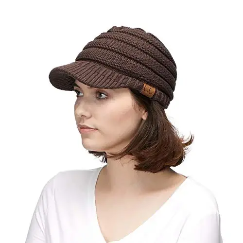 C.C Hatsandscarf Exclusives Women's Ribbed Knit Hat with Brim (YJ-131)(YJ-2023) - 3