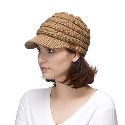 C.C Hatsandscarf Exclusives Women's Ribbed Knit Hat with Brim (YJ-131)(YJ-2023) - 6