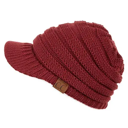 C.C Hatsandscarf Exclusives Women's Ribbed Knit Hat with Brim (YJ-131)(YJ-2023) 