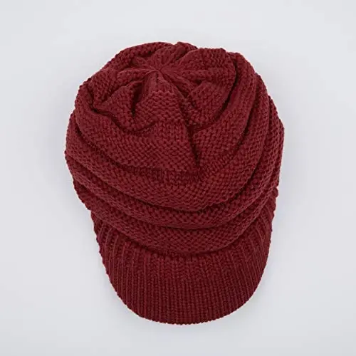 C.C Hatsandscarf Exclusives Women's Ribbed Knit Hat with Brim (YJ-131)(YJ-2023) - 3