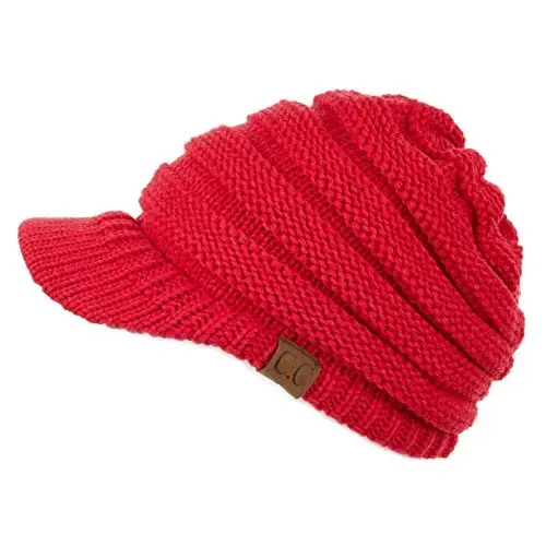 C.C Hatsandscarf Exclusives Women's Ribbed Knit Hat with Brim (YJ-131)(YJ-2023) 