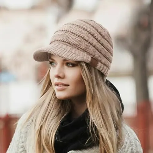 C.C Hatsandscarf Exclusives Women's Ribbed Knit Hat with Brim (YJ-131)(YJ-2023) - 2
