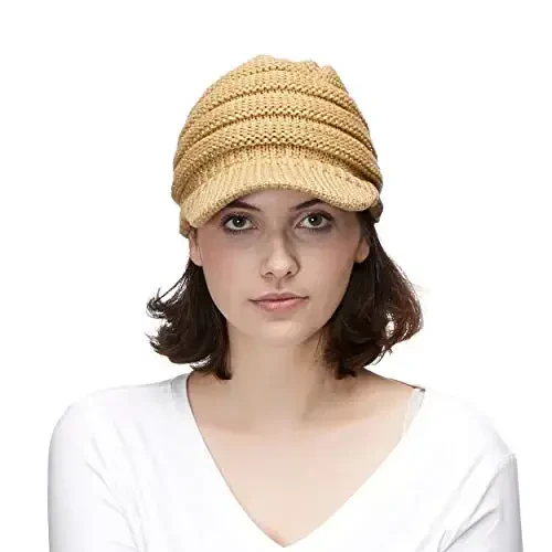 C.C Hatsandscarf Exclusives Women's Ribbed Knit Hat with Brim (YJ-131)(YJ-2023) - 4