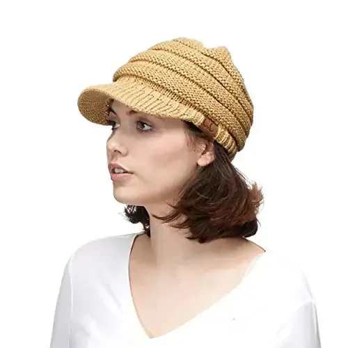 C.C Hatsandscarf Exclusives Women's Ribbed Knit Hat with Brim (YJ-131)(YJ-2023) - 5