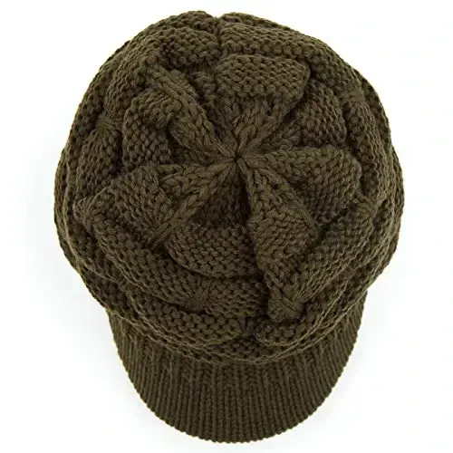 C.C Hatsandscarf Exclusives Women's Ribbed Knit Hat with Brim (YJ-131)(YJ-2023) - 2