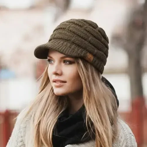 C.C Hatsandscarf Exclusives Women's Ribbed Knit Hat with Brim (YJ-131)(YJ-2023) - 3