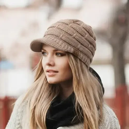 C.C Hatsandscarf Exclusives Women's Ribbed Knit Hat with Brim (YJ-131)(YJ-2023) - 3