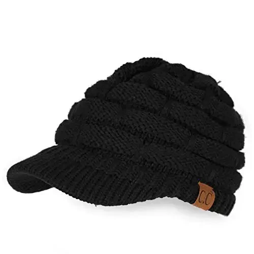 C.C Hatsandscarf Exclusives Women's Ribbed Knit Hat with Brim (YJ-131)(YJ-2023) 