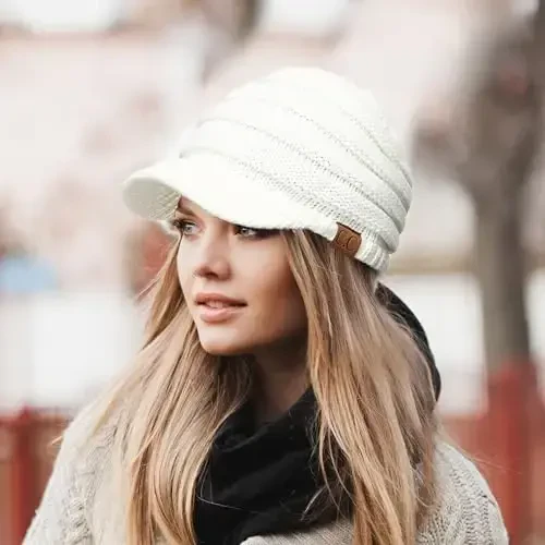 C.C Hatsandscarf Exclusives Women's Ribbed Knit Hat with Brim (YJ-131)(YJ-2023) - 5