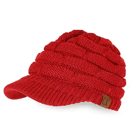 C.C Hatsandscarf Exclusives Women's Ribbed Knit Hat with Brim (YJ-131)(YJ-2023) 