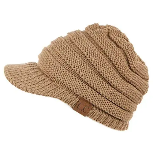 C.C Hatsandscarf Exclusives Women's Ribbed Knit Hat with Brim (YJ-131)(YJ-2023) 