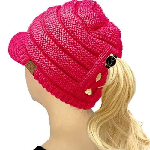 C.C Hatsandscarf Exclusives Women's Ribbed Knit Hat with Brim (YJ-131)(YJ-2023) - 1