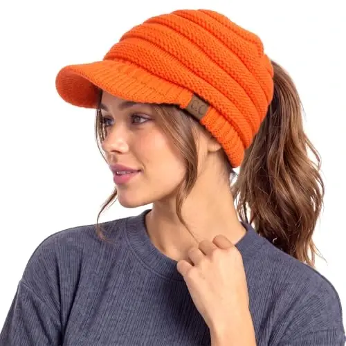 C.C Hatsandscarf Exclusives Women's Ribbed Knit Hat with Brim (YJ-131)(YJ-2023) - 1