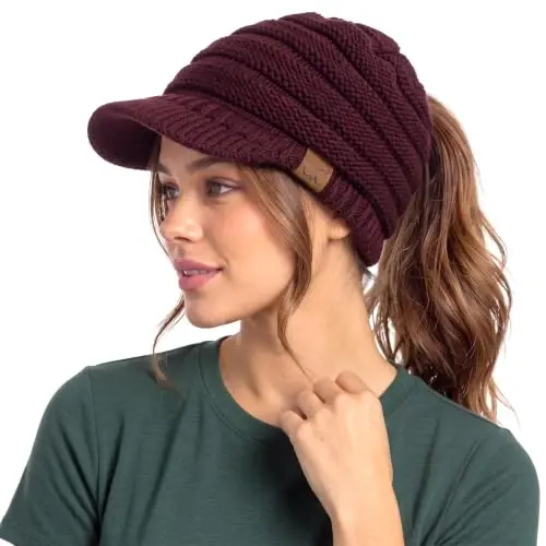 C.C Hatsandscarf Exclusives Women's Ribbed Knit Hat with Brim (YJ-131)(YJ-2023) - 1