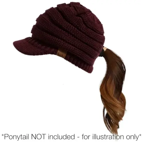 C.C Hatsandscarf Exclusives Women's Ribbed Knit Hat with Brim (YJ-131)(YJ-2023) - 3