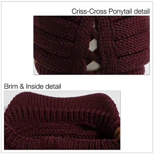 C.C Hatsandscarf Exclusives Women's Ribbed Knit Hat with Brim (YJ-131)(YJ-2023) - 4