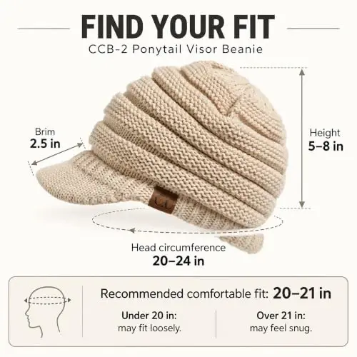 C.C Hatsandscarf Exclusives Women's Ribbed Knit Hat with Brim (YJ-131)(YJ-2023) - 5
