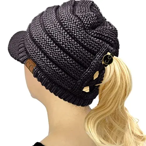 C.C Hatsandscarf Exclusives Women's Ribbed Knit Hat with Brim (YJ-131)(YJ-2023) - 1