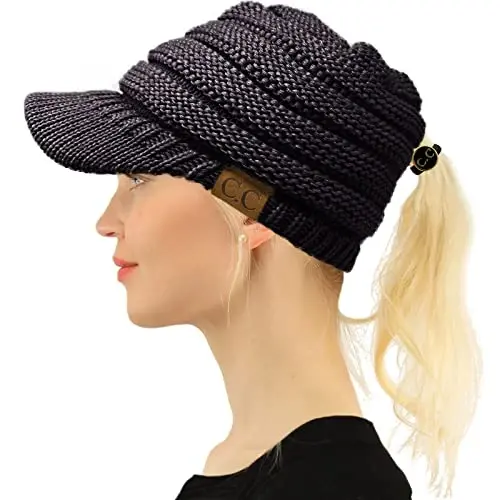 C.C Hatsandscarf Exclusives Women's Ribbed Knit Hat with Brim (YJ-131)(YJ-2023) - Cheveux Corp. (1)