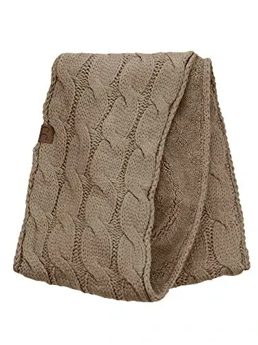 C.C Women's Winter Cable Knit Sherpa Lined Warm Infinity Pullover Scarf - 4
